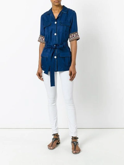 Shop F.r.s For Restless Sleepers Bead-embellished Shirt - Blue