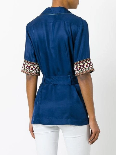 Shop F.r.s For Restless Sleepers Bead-embellished Shirt - Blue