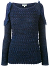 KENZO KENZO CUT-OUT SLEEVE KNITTED TOP - BLUE,F751TO40282111972914