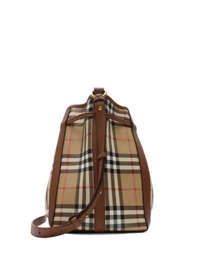 Burberry Small Drawstring Bucket Bag In Black