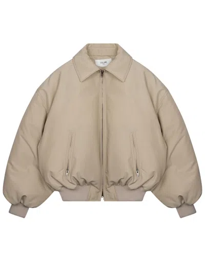 Celine Technical Nylon Down Jacket In Neutral