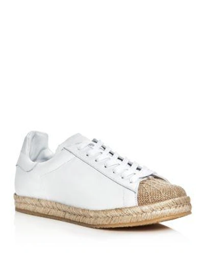Shop Alexander Wang Rian Espadrille Lace Up Sneakers In Optic White