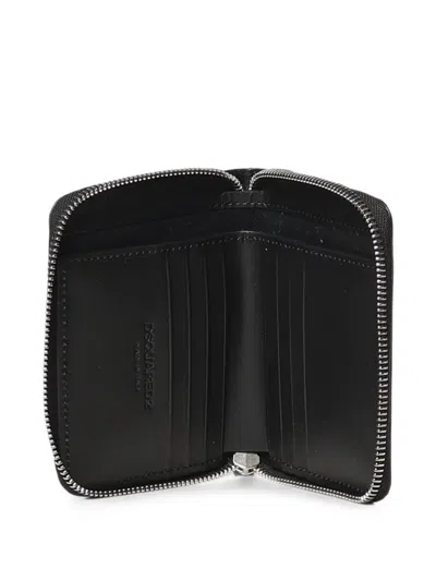 Dsquared2 Embossed Leather Wallet In Black