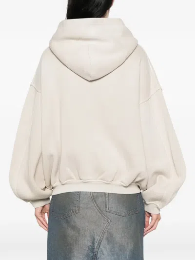 Alexander Wang Drawstring Hooded Sweatshirt In Neutral
