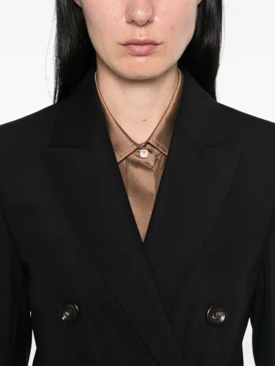 Max Mara Double-breasted Wool Jacket In Black