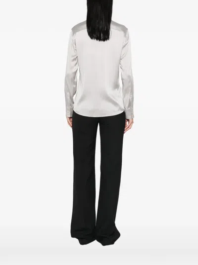Max Mara Concealed-front Silk Shirt In Multi