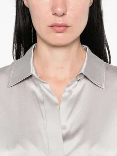 Max Mara Concealed-front Silk Shirt In Multi