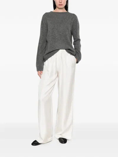 Weekend Max Mara Fine-knit Wool Sweater In Gray
