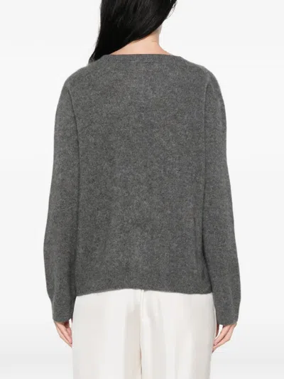 Weekend Max Mara Fine-knit Wool Sweater In Gray