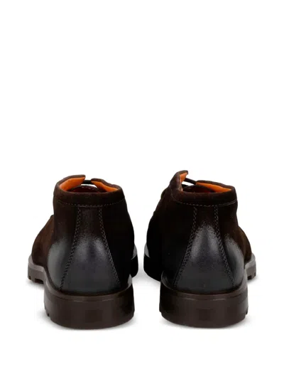 Santoni Gradient-effect Leather Boots In Brown