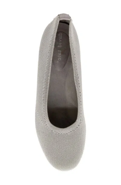 David Tate Runway Ballet Flat In Silver Metallic