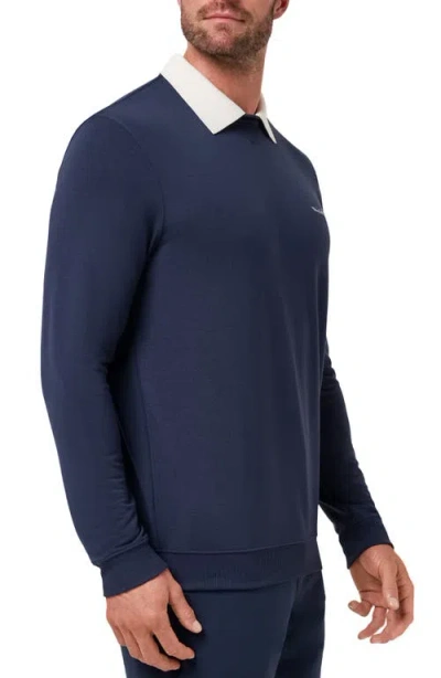 Travismathew Amenities Collared Sweatshirt In Total Eclipse