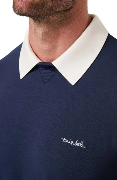 Travismathew Amenities Collared Sweatshirt In Total Eclipse