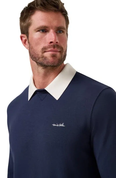 Travismathew Amenities Collared Sweatshirt In Total Eclipse