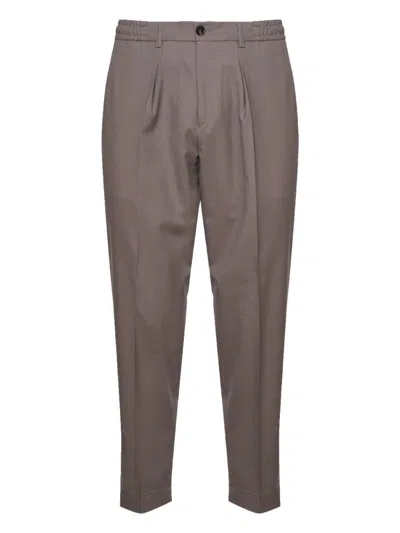 Be Able Tailored Brown Trousers With Pleated Front And Button Closure In Brown