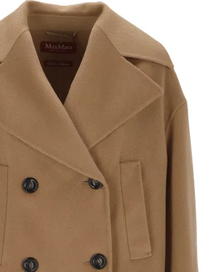 Max Mara Double-breasted Peacoat In Multi