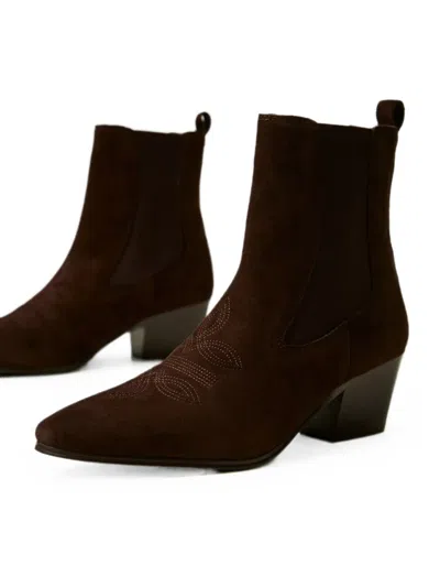 Twinset Suede Ankle Boots In Multi