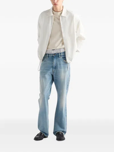 Prada Cotton Shirt In Gray