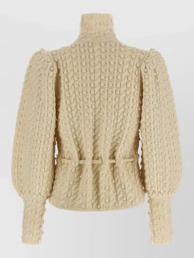 Zimmermann Valiant Embroidered Tie-detailed Wool Sweater In Neutral