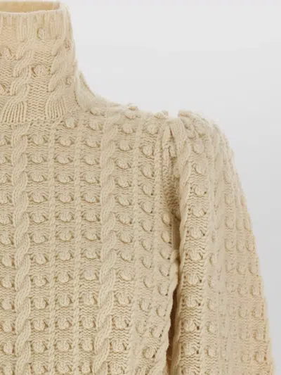 Zimmermann Valiant Embroidered Tie-detailed Wool Sweater In Neutral