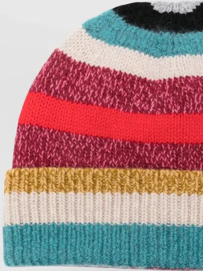 Paul Smith Striped-knit Beanie Hat In Multi