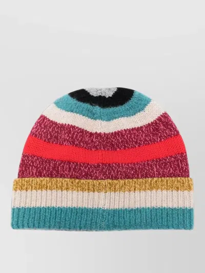 Paul Smith Striped-knit Beanie Hat In Multi