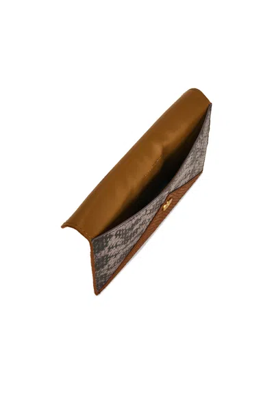 Dries Van Noten Flat Envelope Pouch In Rust