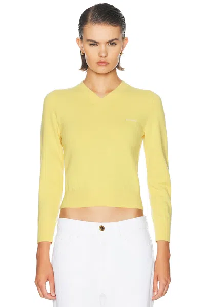 Miu Miu Wool Washed Sweater In Yellow