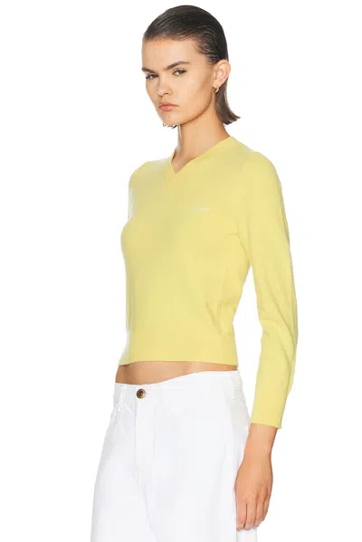 Miu Miu Wool Washed Sweater In Yellow