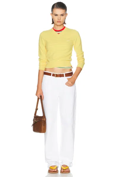 Miu Miu Wool Washed Sweater In Yellow