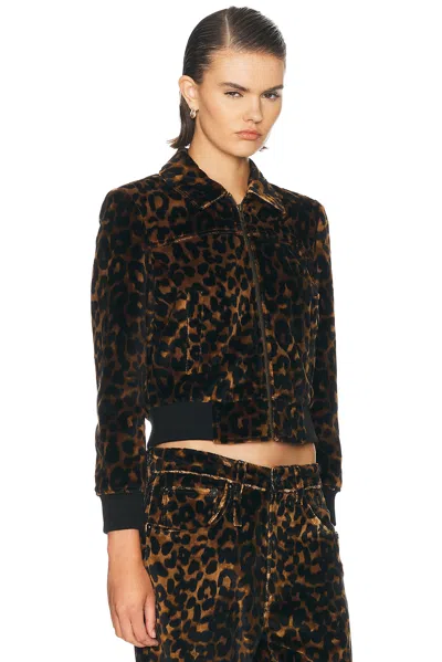 R13 Berlin Jacket In Brown Leopard