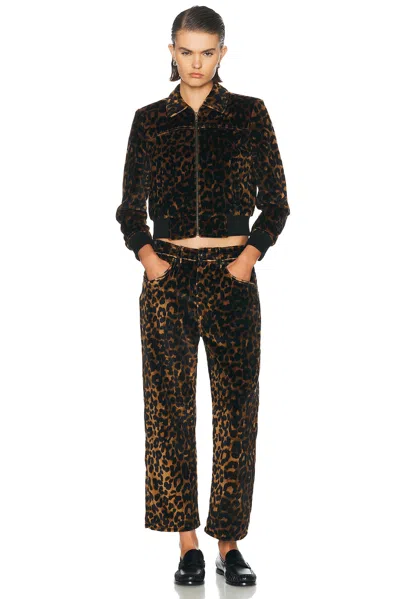 R13 Berlin Jacket In Brown Leopard