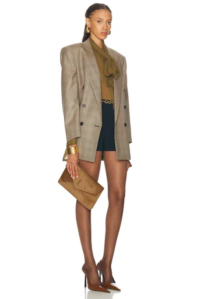 Saint Laurent Large Envelope Pouch In Light Cumin