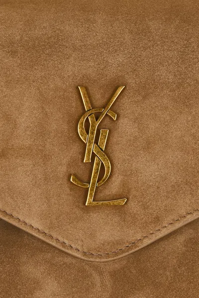 Saint Laurent Large Envelope Pouch In Light Cumin