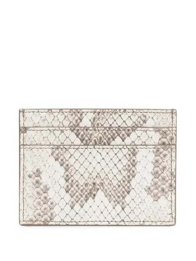 Dolce & Gabbana Python Card Holder In White