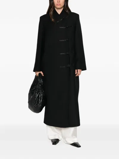 Rohe Pankou-closure Wool Coat In Black