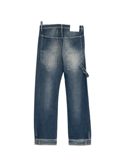 Off-white Cherry Diagonal Twist Stack Jeans In Blue