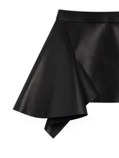 Givenchy Asymmetric Ruffled Mini Skirt In Black