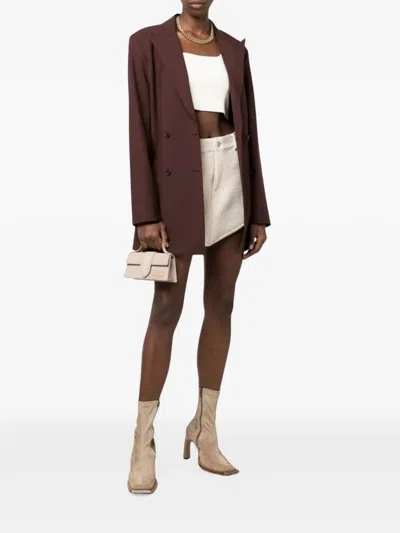 Jacquemus Mini Handbag With Padded Handle And Magnetic Closure In Neutral