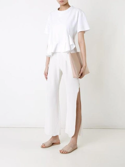 Shop Goen J Slit Sides Cropped Trousers In White