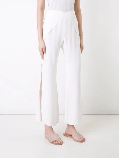 Shop Goen J Slit Sides Cropped Trousers In White