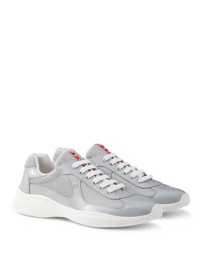 Prada America's Cup Panelled Sneakers In Blue