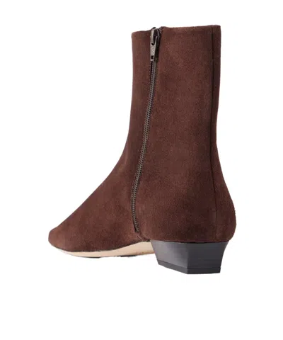 Staud Solid Color Suede Ankle Boots In Brown