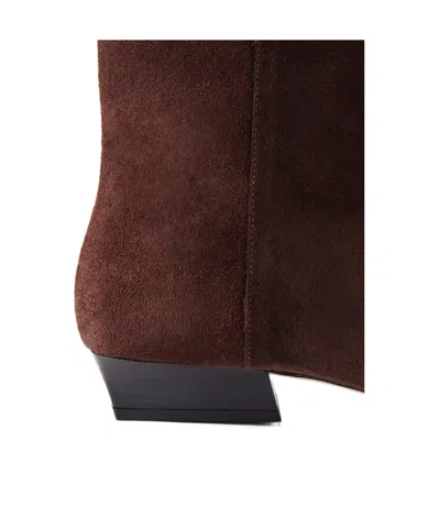 Staud Solid Color Suede Ankle Boots In Brown