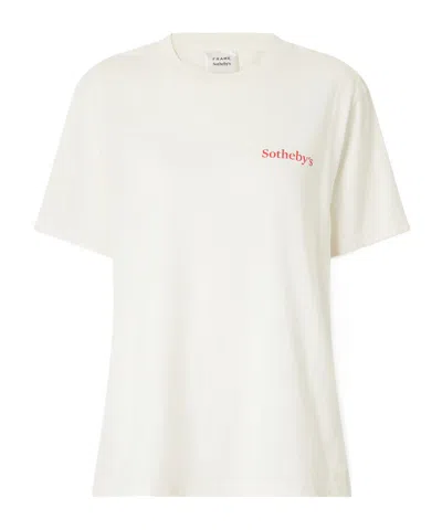 Frame Printed Cotton-jersey T-shirt In White