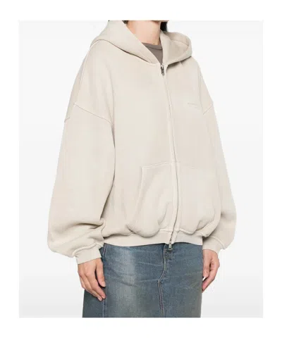 Alexander Wang Drawstring Hooded Sweatshirt In Neutral