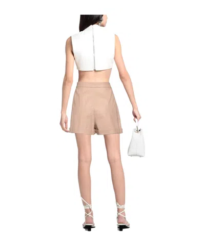 Max Mara Solid Color Shorts In Animal Print