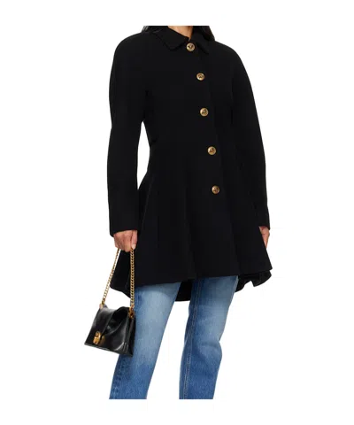 Versace Wool Coat In Black