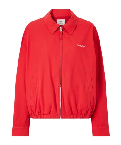 Frame Cotton-twill Jacket In Red