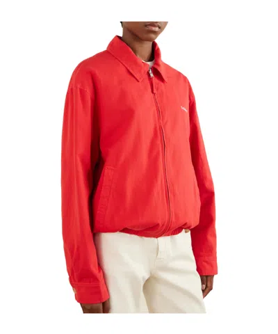 Frame Cotton-twill Jacket In Red